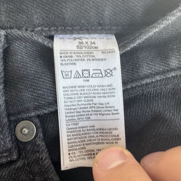 Banana Republic Jeans Mens 36x33 Black Slim Fit Traveler Denim Straight Leg‎ - Picture 4 of 11